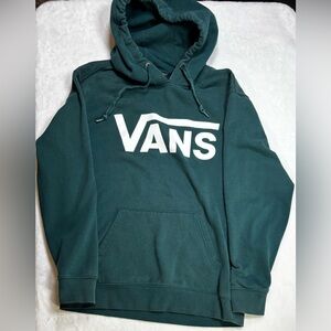 Vans “off the wall”  hoodie in soft green cotton‑blend comfort Size Medium Mens